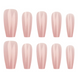 Long false nails ballerina with glue C073 Bananahall Beige 24 pcs (A9450)
