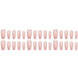 Long false nails ballerina with glue C073 Bananahall Beige 24 pcs (A9450)