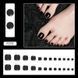 Fake nails for feet pedicure with glue Bananahall F070 Black 24 pcs (A9665)