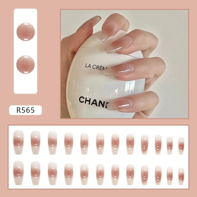 False nails with glue Bananahall R565 Beige 24 pcs (A9892)