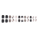 False nails with glue Bananahall D471 Black-white-gray 24 pcs (A9498)