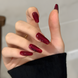 Press On Nails Almond Burgundy Glitter MY198 24 pcs with Glue Reusable Burgundy (A9400)
