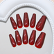 Press On Nails Almond Burgundy Glitter MY198 24 pcs with Glue Reusable Burgundy (A9400)