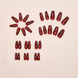 Press On Nails Almond Burgundy Glitter MY198 24 pcs with Glue Reusable Burgundy (A9400)